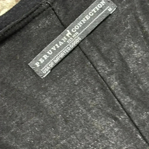 Peruvian Connection Black Wool Blend Lagenlook Knee Length Dress M - Picture 5 of 6